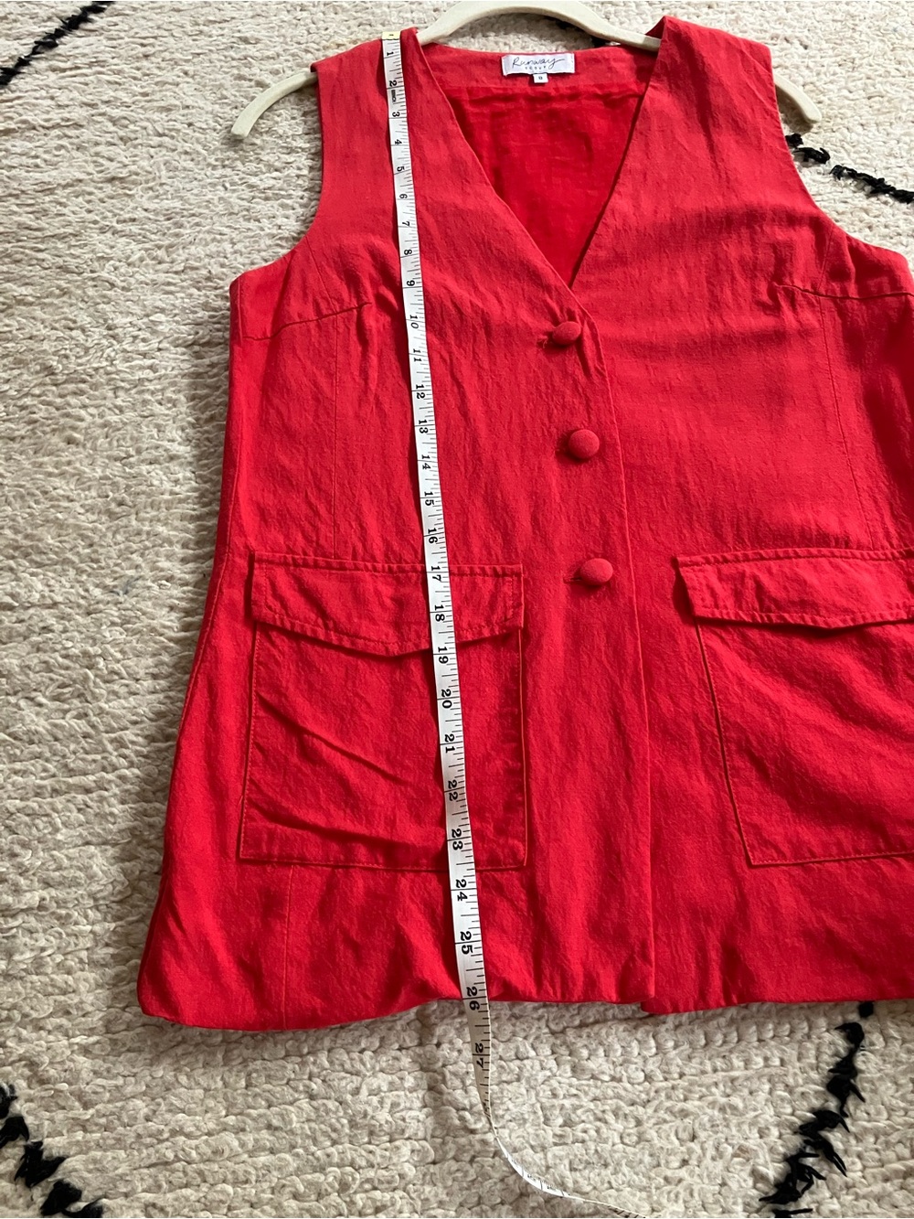 Red Button-Front Vest Top - Picture 10 of 11